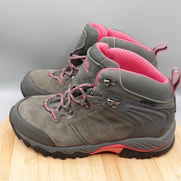 CLORTS Boots Womens 8.5 All Terrain Gray Pink Suede Hiking Trail HKM-822B Flaw - Picture 1 of 10